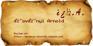 Ásványi Arnold névjegykártya